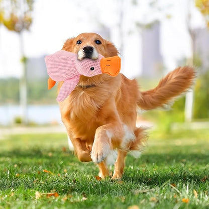 Dog Toys for Aggressive Chewers,2025 Upgraded Dog Chew Toys for Small Large Dogs,Indestructible Puppy Teething Toys,Plush Yellow Stuffed Duck Toy (Pink, Large)