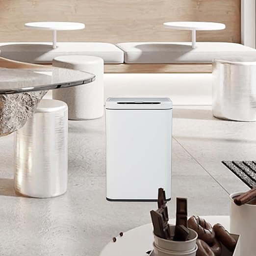 ELPHECO Stainless Steel Office Trash Can Motion Sensor Garbage Can Touchless