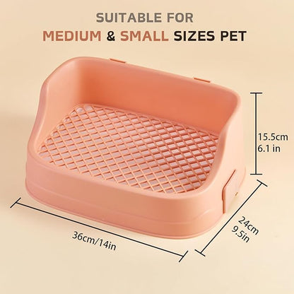 Rabbit Litter Box, Small Animals Litter Tray for Cage Detachable Bedding Litter Pan Potty Toilet Trainer Corner for Pet Rabbits Guinea Pigs Hamsters Chinchillas (Pink)
