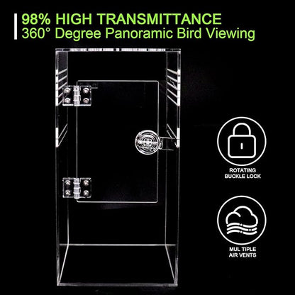 NANEEZOO Jumping Spider Enclosure with Front Opening Door, 6"x6"x12" Reptile Breeding Box Micro Habitat Terrarium for Small Tree Dwelling Reptiles, Spiders, Mantis & Invertebrates