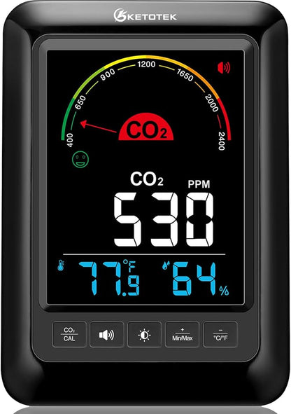 KETOTEK CO2 Monitor Indoor Air Quality Meter
