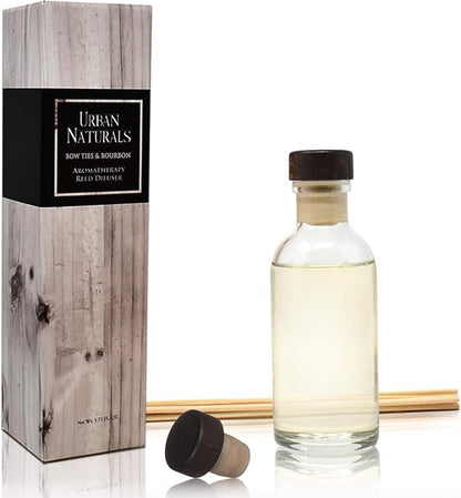 Urban Naturals Bowties & Bourbon Reed Diffuser Gift Set | Dark Oak, Bergamot &