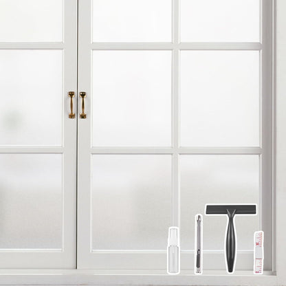 Kromapolis Window Privacy Film Frosted Glass Window Film, Heat Blocking Privacy Film for Glass Windows, Static Cling Non-Adhesive Frosting Window Stickers for Door Home (Frosted, 17.5 x 157.4 inch)
