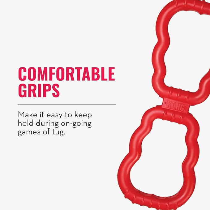 KONG Tug Toy - Dog Supplies for Tug of War - Natural Rubber Dog Toy for Outdoor & Indoor Playtime - for Medium/Large Dogs
