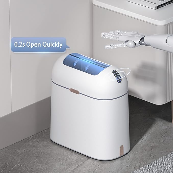 ELPHECO Bathroom Trash Can, 2.5 Gallon Motion Sensor Waterproof Trash Bin
