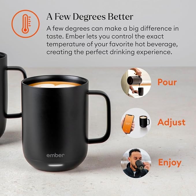 Ember Temperature Control Smart Mug 2, 10 Oz, App-Controlled Heated Coffee Mug