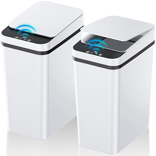 KOEYLE 2 Pack 2.2 Gallon Automatic Touchless Garbage Can, Small Motion Sensor