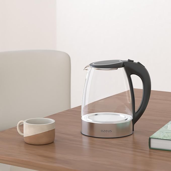 AZEUS Electric Kettle 1500W Cool Touch Tea Kettle Anti-scalding Design 1.8L