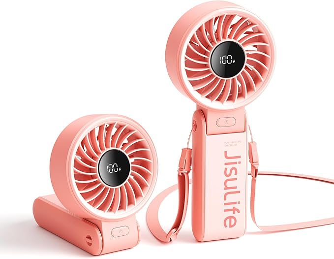 JISULIFE Handheld Fan Life7 – Ultimate Flexibility: High-Power Motor, LED