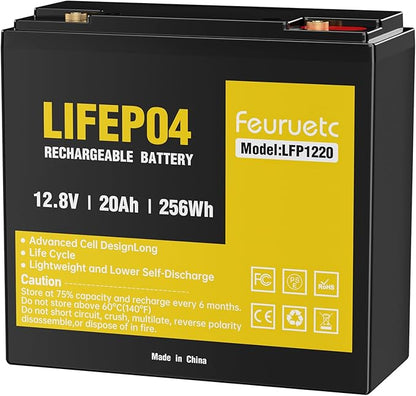 12V 20Ah Deep Cycle LiFePO4 Battery, 12 volt lithium phosphate battery