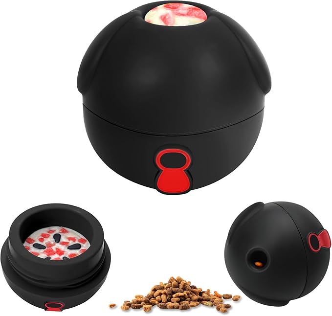 Yipetor 3In1 Treat Dispensing Dog Toys, Heavy Duty Frozen Dog Treat Ball - Slow Feeding Puppy Lick Bowl Tough Chew Toy for Large Medium Dogs to Keep Them Busy/Relief Anxiety/Puzzle Stimulate