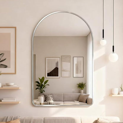 30x40 inch Silver Tempered Glass Large Arched Mirror