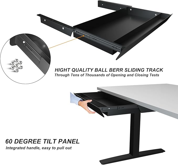 Large Under Desk Mounted Sliding Drawer