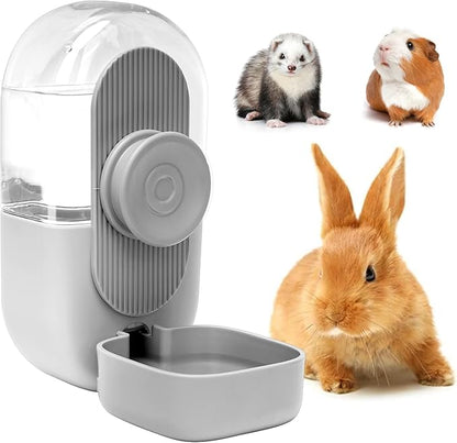 Kenond 28oz Hanging Automatic Rabbit Water Bottle, Guinea Pig Water Bottle No Drip, Gravity Water Dispenser for Cage, Suitable for Guinea Pig, Bunny, Hamsters and Other Small Animals(Gray)