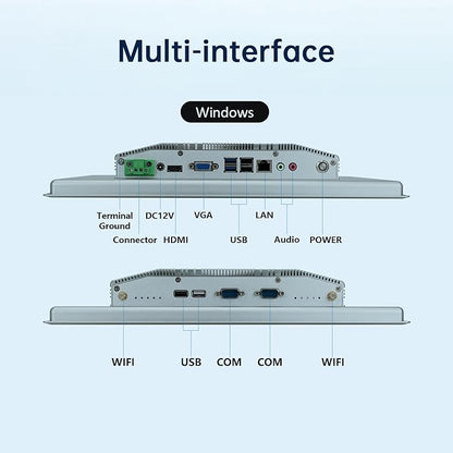 15-Inch Industrial Embedded Panel PC, Ratio 4:3 Multi-Touchscreen-Monitor