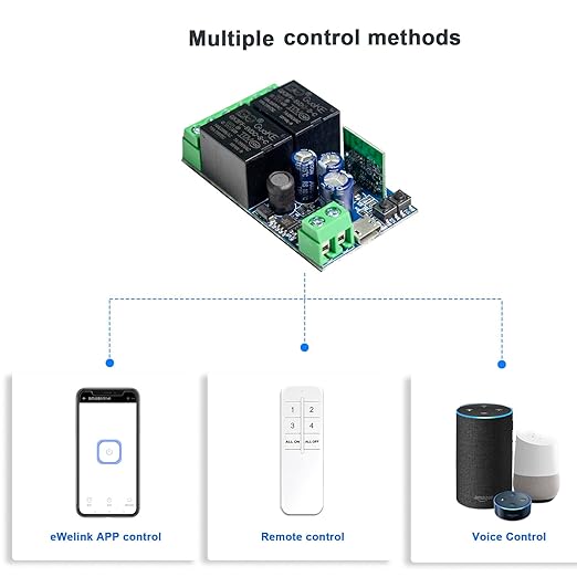 Ewelink WiFi Wireless Smart Relay Module USB 5v 2 Channel Momentary Toggle