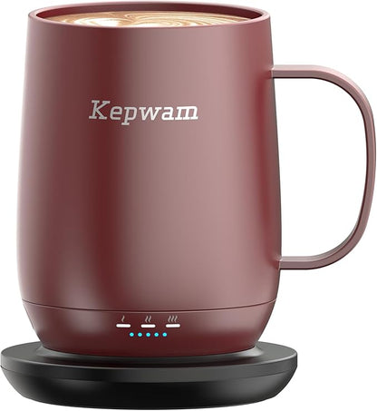 Kepwam Self Heating Coffee Mug T2, 16oz Smart Heated Coffee Mug, 150 Min