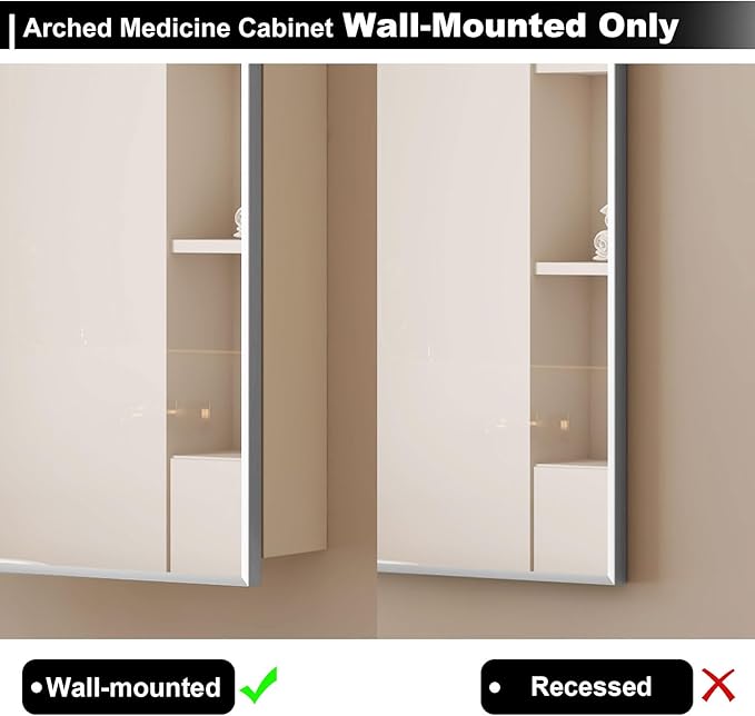 Arched Medicine Cabinets with Mirror, Medicine Cabinet