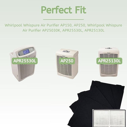 Nispira True HEPA Filter with 4 Pre-Carbon Filters Compatible with Whirlpool