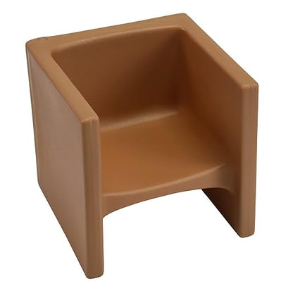 Children's Factory 3-in-1 Cube Chair for Kids, Flexible Seating Classroom Furniture, 1-Pack, Almond