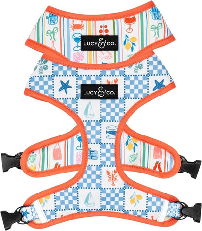Lucy & Co. Sunny in Sicily Reversible Dog Harness, Adjustable Comfort Fit with Dual Leash Attachments, X-Large