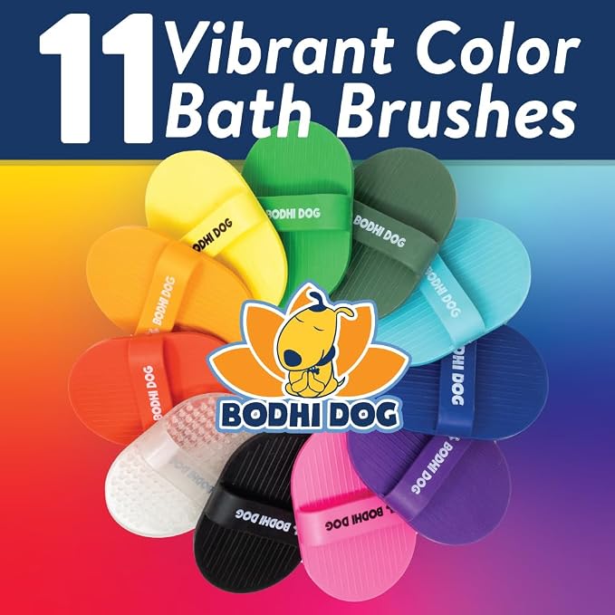 Bodhi Dog Shampoo Brush - Pet Grooming & Bath Supplies for Dogs and Cats - Bath Brush for Long & Short Hair - Premium Scrubber for Shower, Showerhead, Sprayer & Bathing (One Pack, Blue)