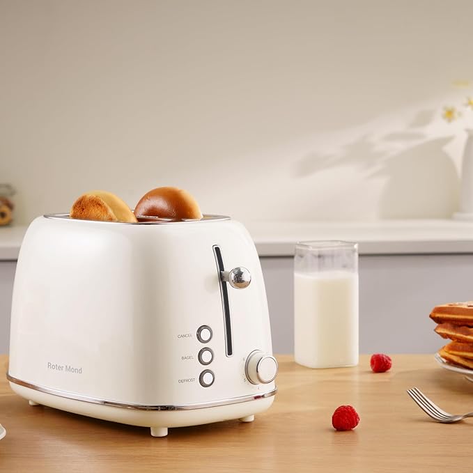 Roter Mond 2 Slice Toaster Retro Stainless Steel