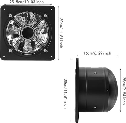 XUFOPLY 9.84 Inch Exhaust Fan, 110V 100W Wall Mounted Vent Fans 2600RPM Kitchen