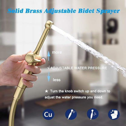 Handheld Bidet Toilet Sprayer, Brass Hand Held Bidet Attachment Cloth Diaper