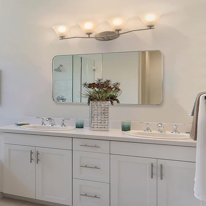 ANDY STAR 18" x 48" Full Length Wall Mirror, Large Brushed Nickel Mirror