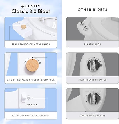 TUSHY Classic 3.0 Bidet | Slim Universal Toilet Seat Attachment. Simple Install