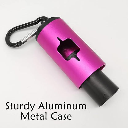 Metal Dog Poop Bag Holder Aluminum Dispenser for Leashes, Hiking & Travel, Lightweight Scratch-Resistant with 3 Attachments and 195 Bags (Pink, 1 Holder 15 Bags)