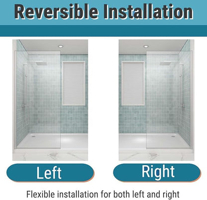 Sunrosa 32"×76" Shower Glass Panel, 8mm Thick Shower Screen, Brushed Nickel