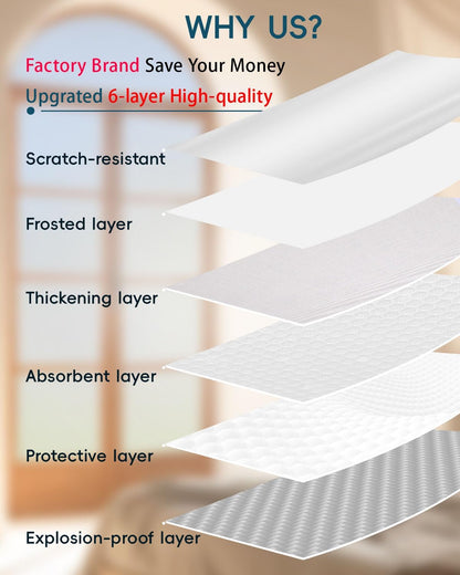 Frosted Glass Window Privacy Film Decorative with Tools, 2 Way Frosting Privacy Window Film for Glass Windows, Static Cling Window Tint for Home Anti-UV, 35.4" by 157.4"