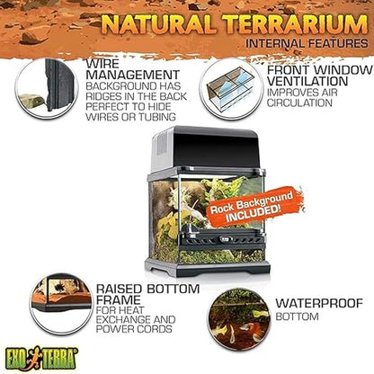 Exo Terra Glass Terrarium Kit, for Reptiles and Amphibians, Nano, 8 x 8 x 8 inches, PT2599A1