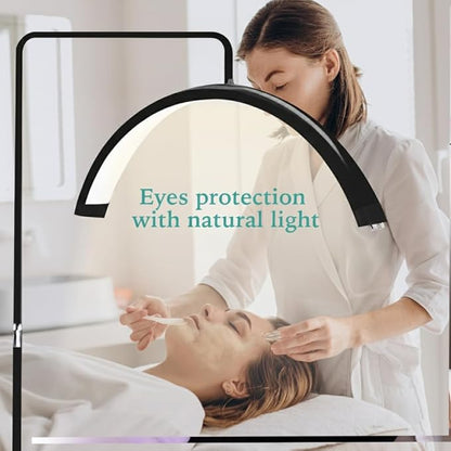Hi_friend 28 inch Half Moon Lamp, Portable Esthetician Lash Light for Lash Tech, Bright Eyelash Extension Arched LED Floor Light, Lashing Lamp for Beauty, Skincare, Lashes