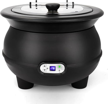 YUANHAO 8 Qt. Black Soup Kettle Warmer - 120V