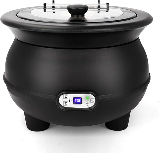 YUANHAO 8 Qt. Black Soup Kettle Warmer - 120V