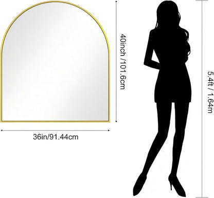 CIRCUMI Arched Wall Mirror, Metal Frame, Large Size