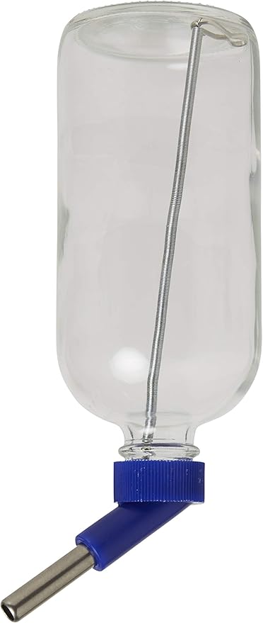 Lixit Glass Water Bottles for Rabbits, Ferrets, Small Birds, Guinea Pigs, Rats, Hamsters and Other Pets (16oz)