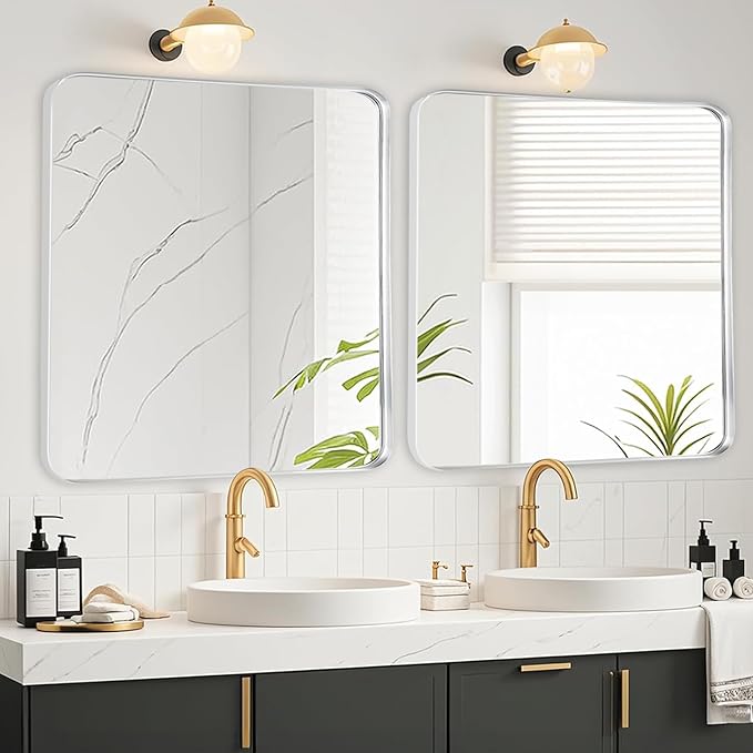 Fabuday Silver Sink Mirror for Bathroom