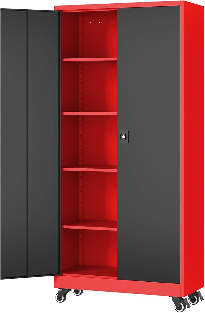 Metal Rolling Storage Cabinet-74.6” Tall Steel File Cabinets