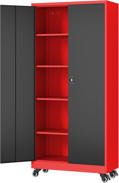 Metal Rolling Storage Cabinet-74.6” Tall Steel File Cabinets