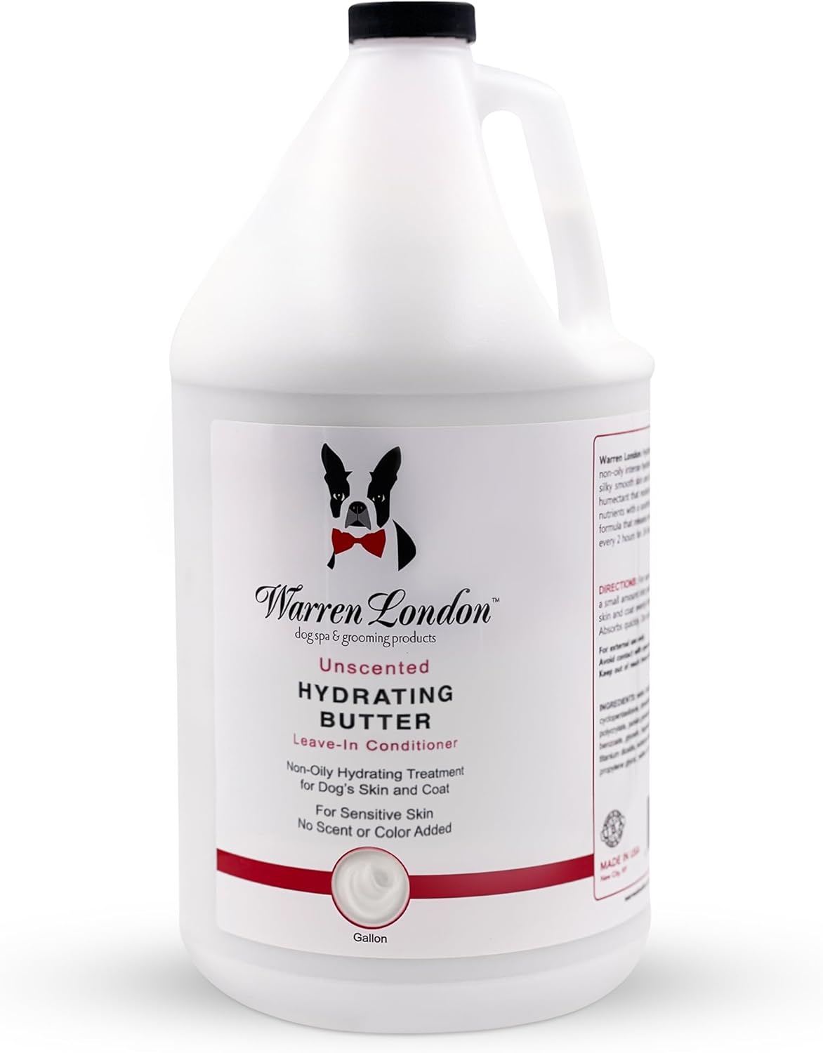 Warren London Hydrating Butter Leave in Pet Conditioner for Dogs | Lotion for Skin and Coat | Aloe Puppy & Dog Conditioner for Hair Detangler, Dry Skin, & Dandruff | Unscented 1gal