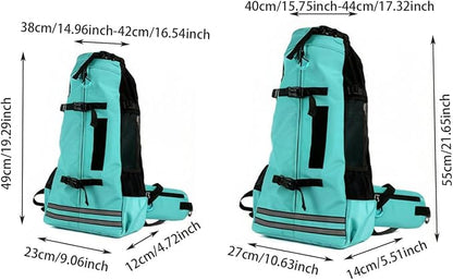 Big Dog Backpack Carrier, Black-L | Extra Large Pet Carrier for 66lbs Dogs, Fully Adjustable Water-Resistant Dog Travel Bag for Hiking Cycling Outdoor Adventures