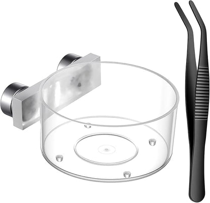 1 Set Spider Feeding Dish Magnetic Tiny Water Bowl Jumping Spider Transparent Food Dishes with Tongs Terrarium Decor Feeding Holder for Small Pets Essential Accessories