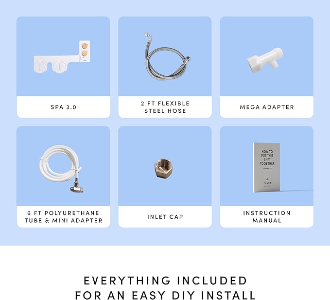 TUSHY Spa Self-Cleaning Warm Water Toilet Bidet Attachment. Adjustable Nozzle