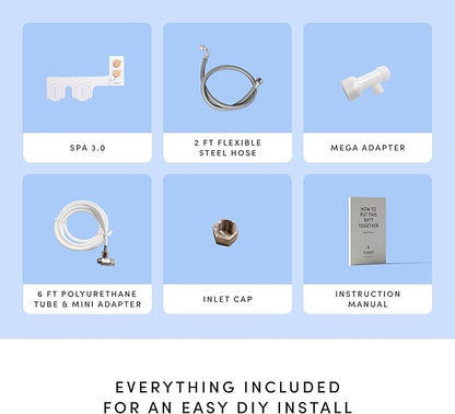 TUSHY Spa Self-Cleaning Warm Water Toilet Bidet Attachment. Adjustable Nozzle