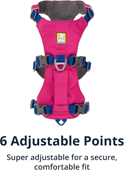 Ruffwear, Flagline Dog Harness, Lightweight and Reflective, No Pull Dog Lift Harness for Hiking, Running and Everyday Use, Alpenglow Pink, Small