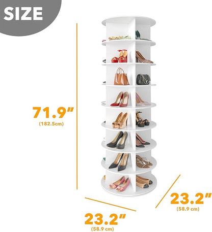 SpaceAid 8 Tier Rotating Shoe Rack Tower, Spinning Shoe Display Lazy Susan